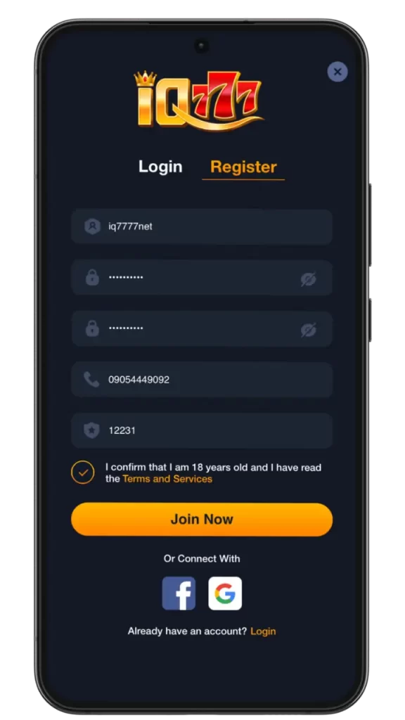 Iq777 Register login